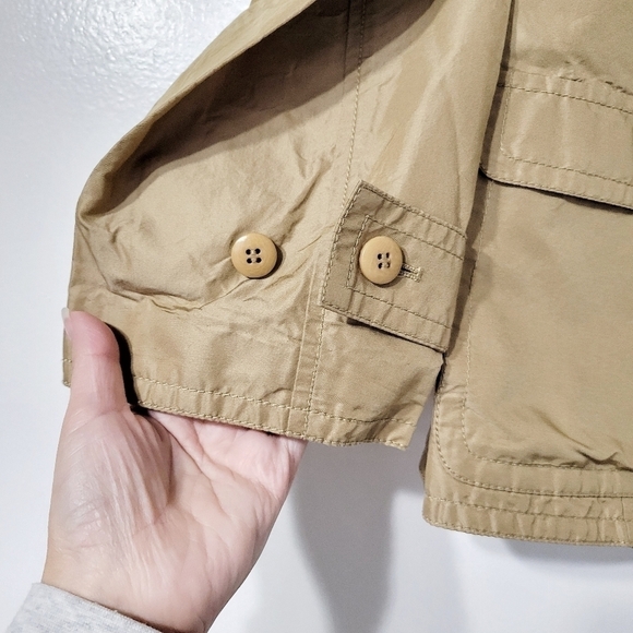 Talbots Tan Button Up Trench Jacket Size 16P - Picture 9 of 11